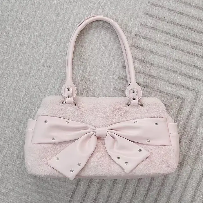 Sac à main à nœud rose mignon pour femmes