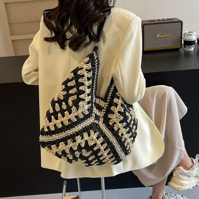 Sac bandoulière tissé style bohème pour femme