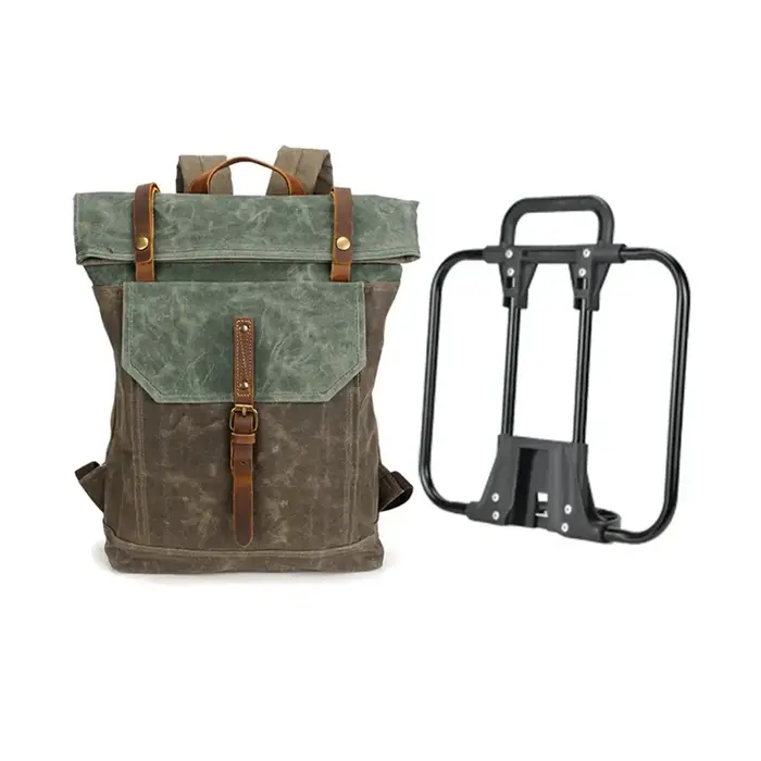 Sac à dos en toile rétro pour vélo pliant, sac en cuir de cheval Ein pour vélo Bromsilice, étanche, 
