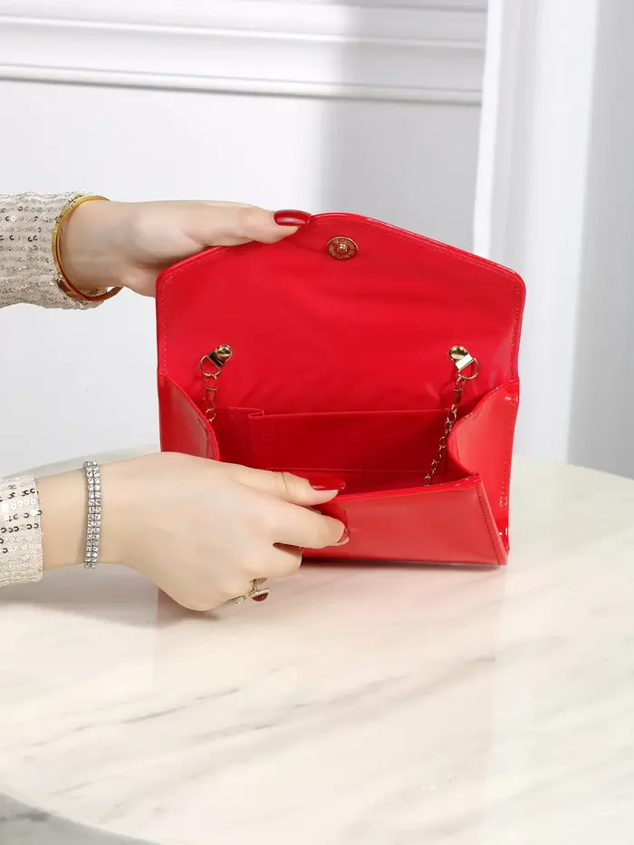 Pochette carrée en cuir PU pour femme