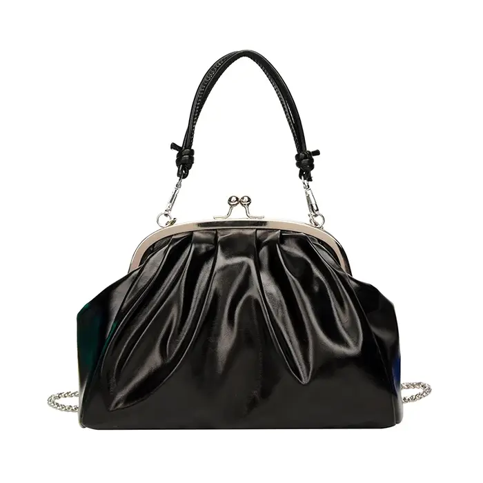 JOWomen-Sac à bandoulière plissé pour femme, pochette supérieure, sac à main à clip, sac à main de l