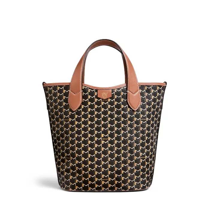 Sac Shopper Mini Monogramme Femme Nouvelle Tendance Mode Motif Géométrique Sac Seau de Luxe en Toile M avec Coutures Contrastées Sac à Bandoulière