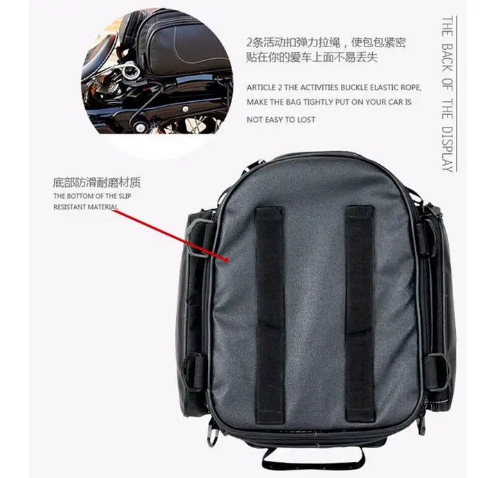 Sac de motard de voyage étanche en cuir PU pour moto