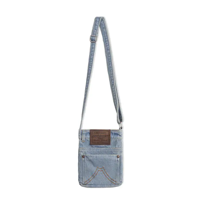 Sac bandoulière en toile denim bleu délavé Maden