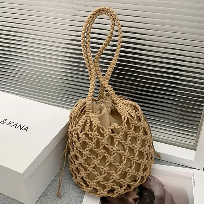 Sacs seau d'été en paille pour femmes