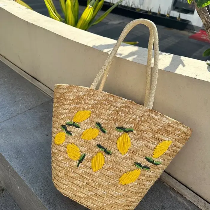 Sac en paille artisanal grande capacité