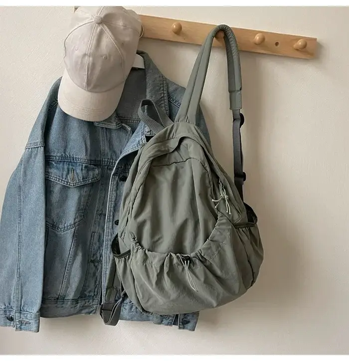 2025 sac à dos décontracté femmes grande capacité mode Junior lycée étudiant pli cartable sac en tissu coréen voyage sac à dos