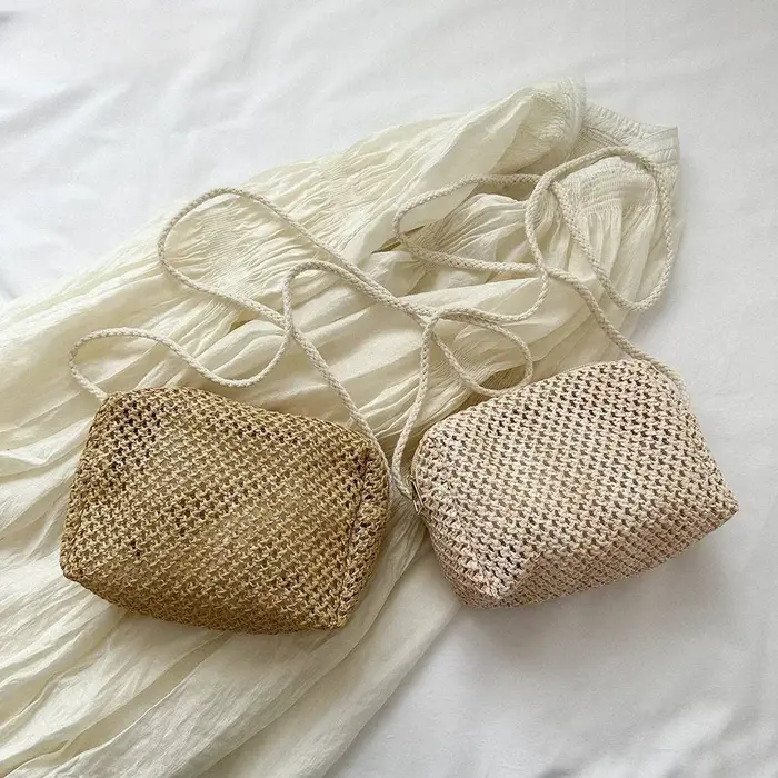 Sac à bandoulière en paille pour femme