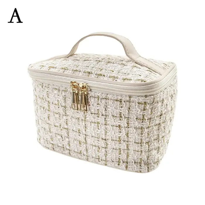 Nouvelle Trousse de Maquillage Tricotée 2026 pour Femme – Sac Cosmétique Tissé Tendance Grande Capac