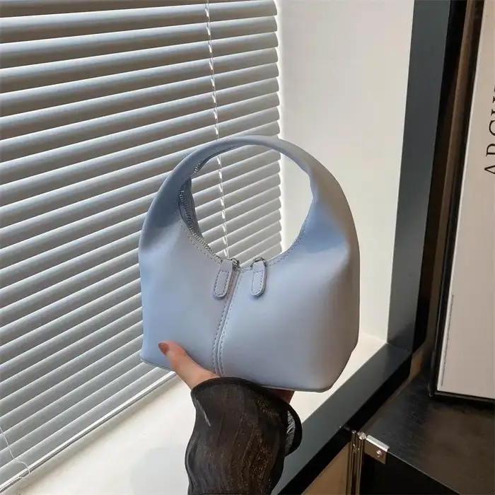 Mini sac hobo en cuir PU avec poignée supérieure et fermeture éclair