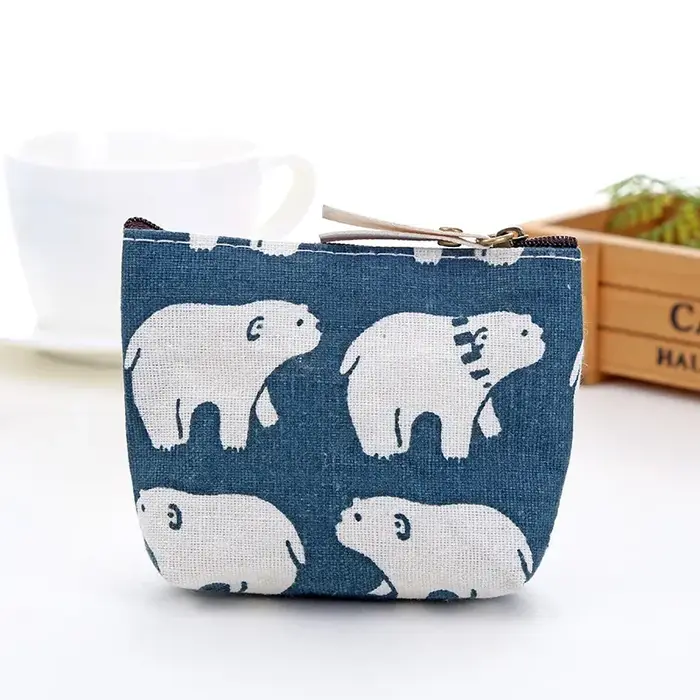 Mode Kawaii porte-monnaie toile Mini pochette florale sac à main femmes filles enfants pas cher poch
