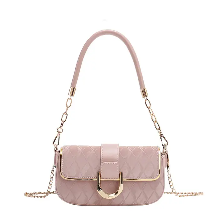 Sac bandoulière matelassé élégant en cuir PU pour femme 2026 avec chaîne, idéal pour le travail et l