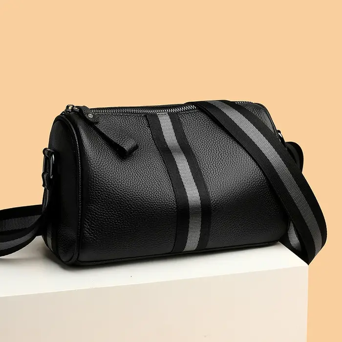 Couleur unie peau de vache fourre-tout de luxe en cuir véritable souple Sac à main mode femmes Sac à bandoulière