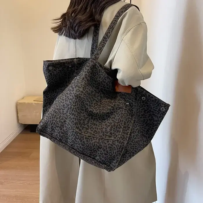 Design léopard 2023 mode coréenne Shopper grands sacs à provisions pour femmes sac à main dame sac à bandoulière grande