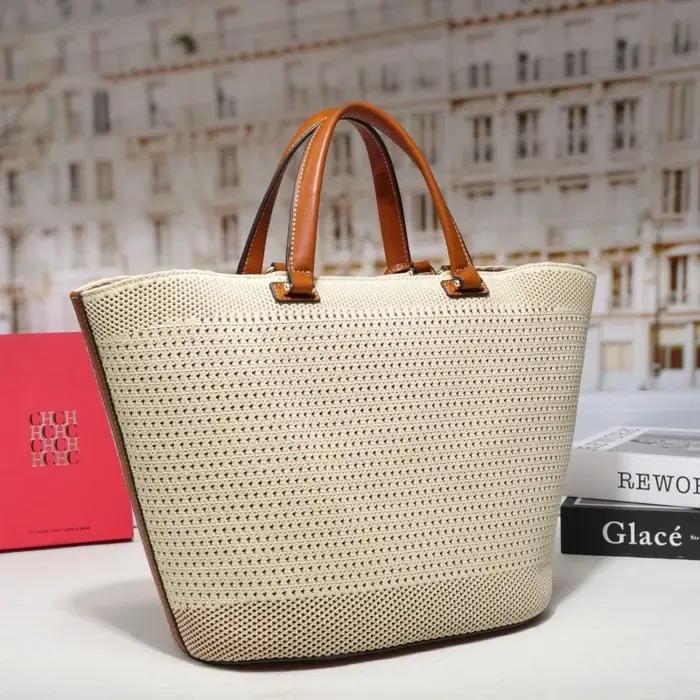 CHCH nouveau sac fourre-tout en tricot pour femmes grand sac de plage bandoulière Shopper avec lettr