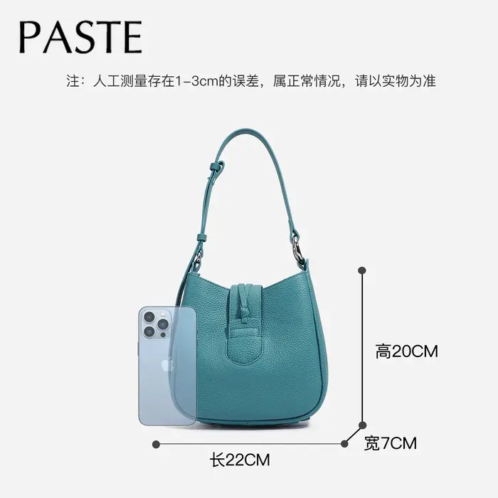 Krean Style facile poignée réglable seau fourre-tout couleur vert bleu 100% cuir de vache pleine fleur femmes sac à bandoulière livraison directe