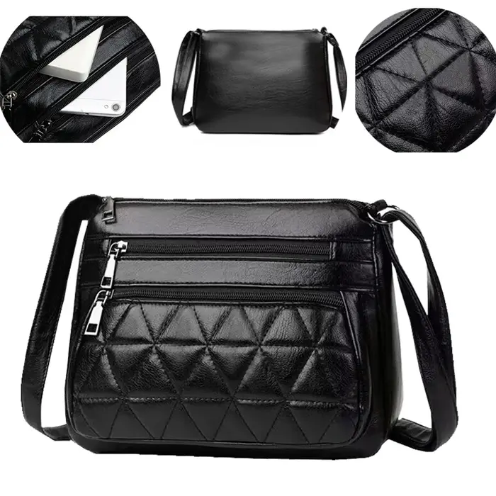 Sac à bandoulière en cuir souple pour hommes et femmes
