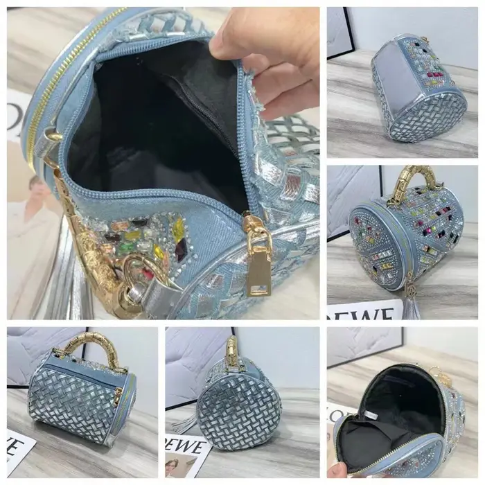 Denim lavé nouveau sac en jean pour femmes mignon bleu
