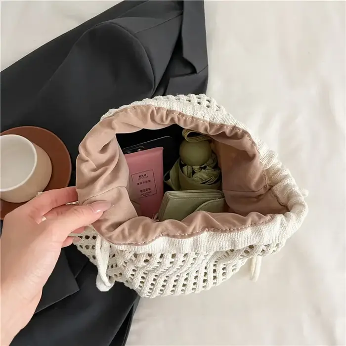 Nouveau 2025 femmes Crochet sac à bandoulière coton lin Boho sac
