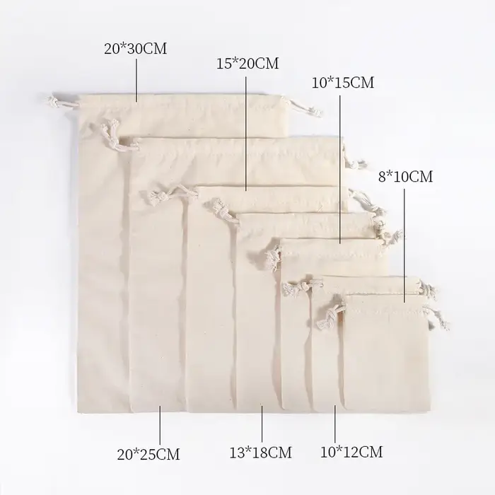 10 pièces sacs en coton cadeau pochette à cordon boîte-cadeau sacs d'emballage cadeau sacs en lin af