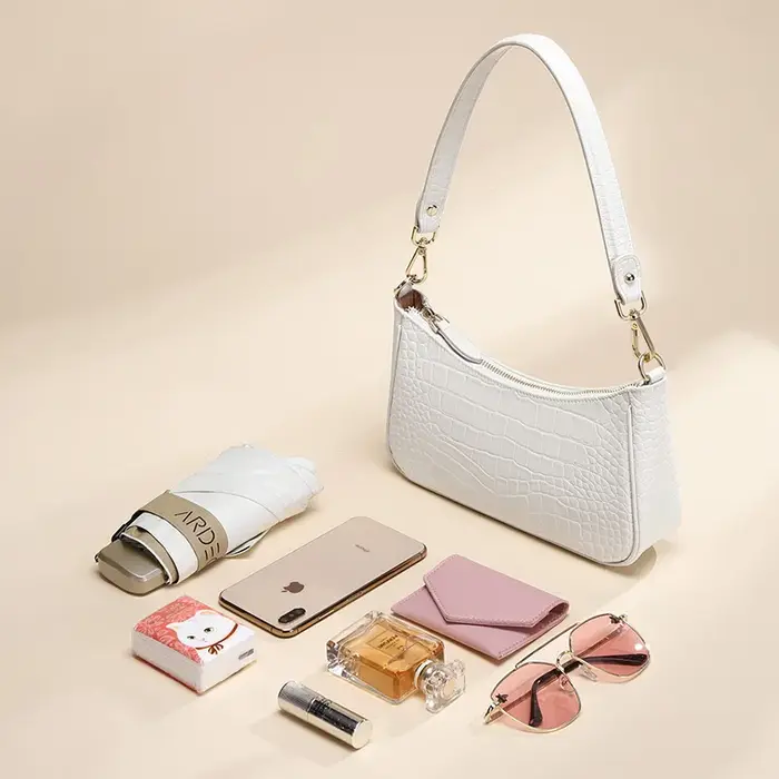 Sac sous les bras en cuir véritable pour femme