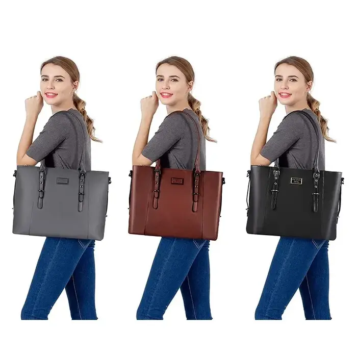 MOSISO sac fourre-tout pour femmes pour MacBook Air Pro 13.3 15.6 17.3 pouces Dell ordinateur portable sac étanche en cuir PU grande capacité