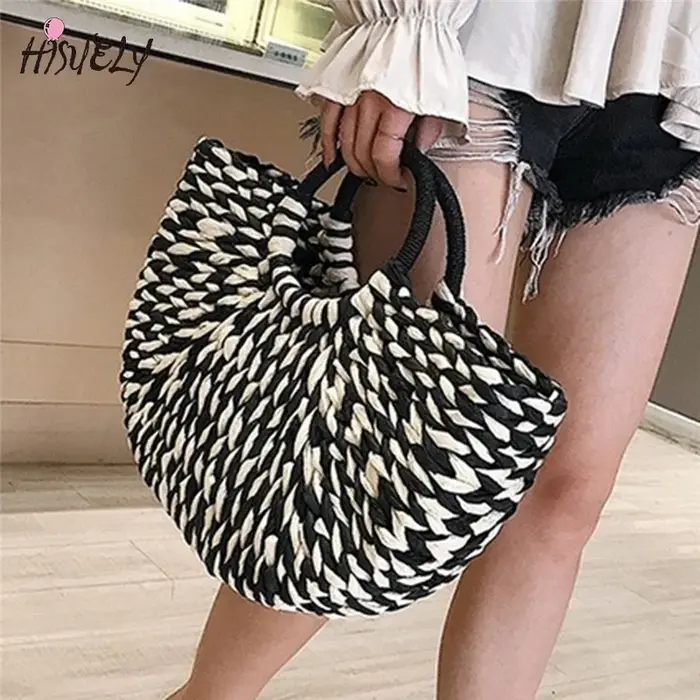 Sac à main coloré en rotin et osier pour femmes