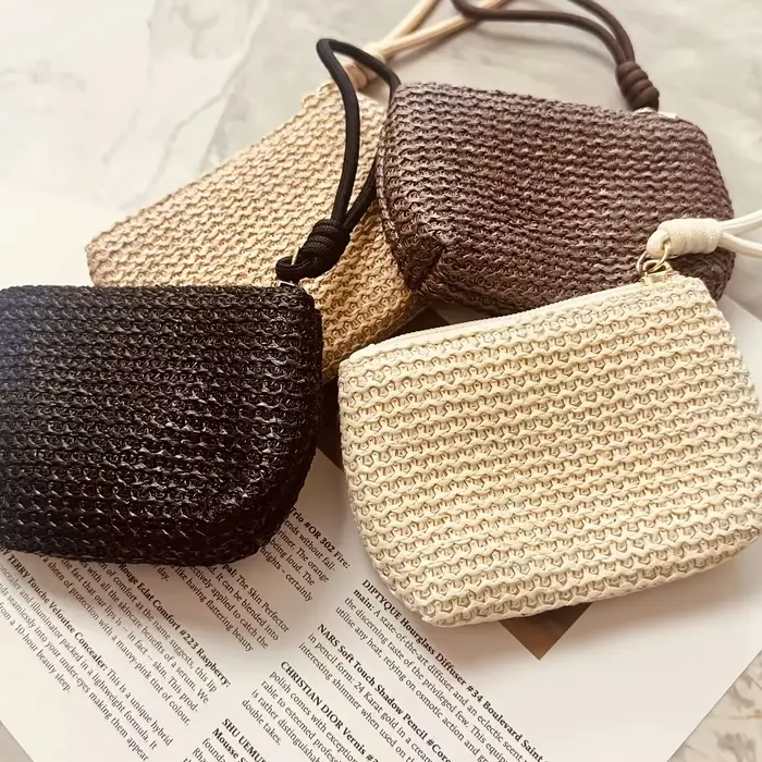 Mini sac à main en paille tressée pour l'été