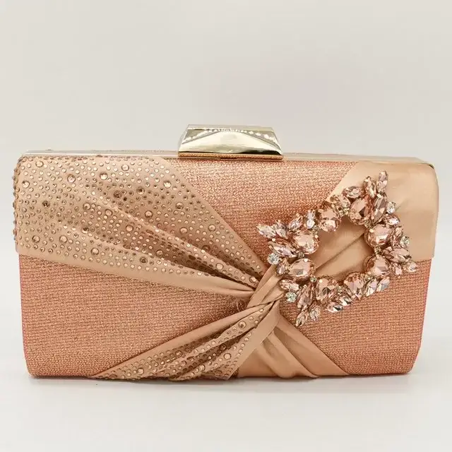 Boutique De FGG doré brillant paillettes nœud pochette pour femmes sac De soirée mariée diamant sacs à main mariage cristal sac fête Cocktail sac