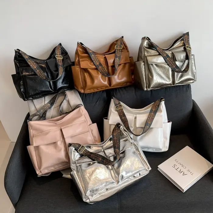 Sacs à Main à Poignée Supérieure en PU avec Fermeture Éclair pour Femme