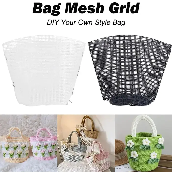 Accessoires pour sacs à main : Tissu maillé en plastique durable noir et blanc
