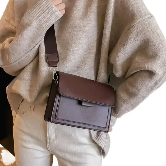 Sac bandoulière classique en cuir PU pour femme