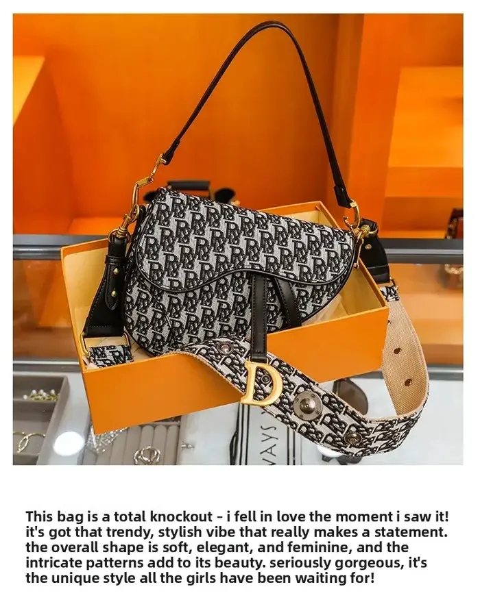 Nouveau Sac Bandoulière Femme 2026 – Sacoche Sous le Bras Tendance Premium Brodé avec Large Sangle É