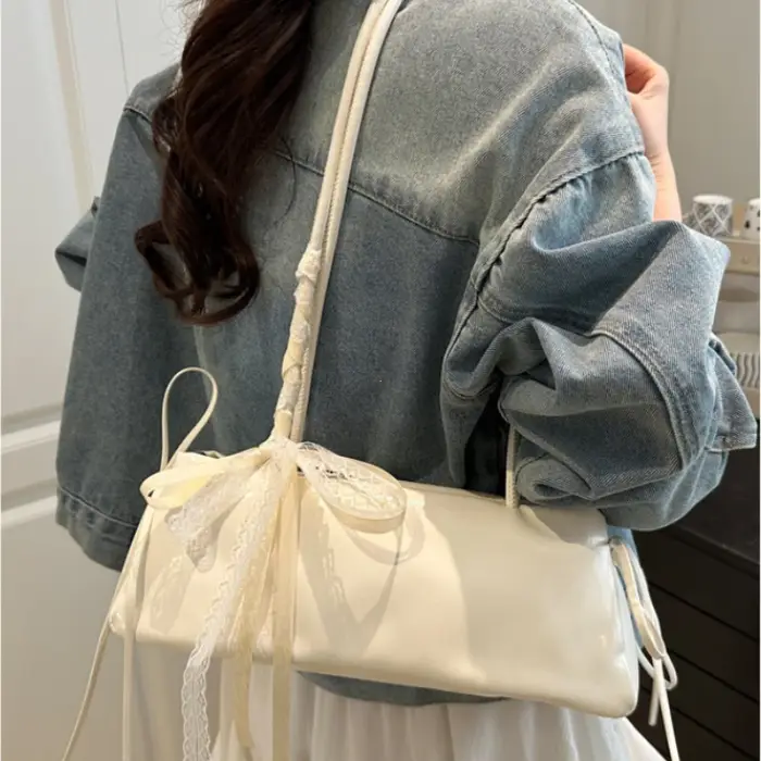 Sac carré français élégant avec nœud coréen