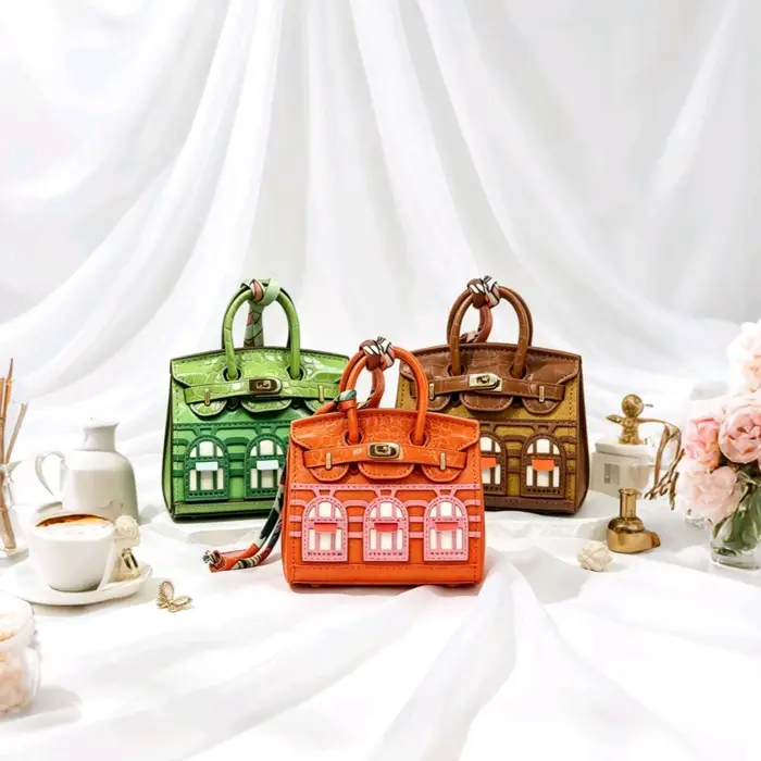 Mini porte-clés en cuir de luxe