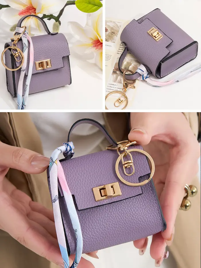 Mini sac carré tendance avec porte-clés