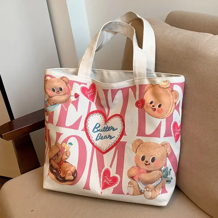 Sac fourre-tout en toile Butter Bear pour femme