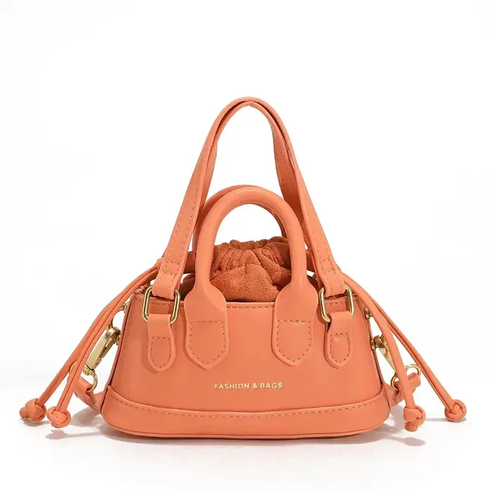 Mini Sac à Bandoulière Mignon Style Urbain Tendance Passe-Partout avec Cordon de Serrage Qualité Supérieure pour Rouge