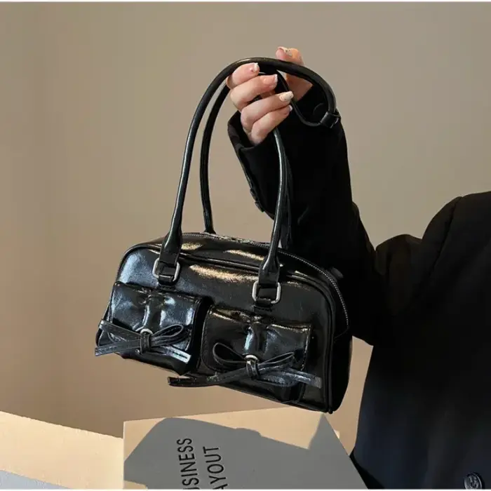 Vintage femmes affaires sacs à bandoulière Simple dames trajet sac fourre-tout en cuir Pu femme sous les bras sac