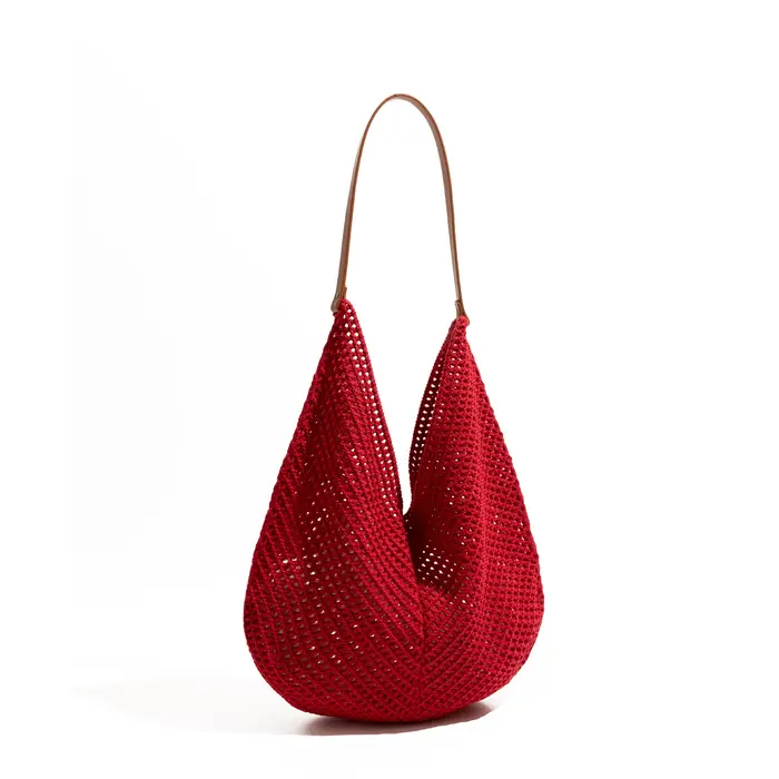 MABULA décontracté tissé plage grande capacité sac à bandoulière ample évider tissage sous les bras sacs vacances fourre-tout sac à main pour les femmes