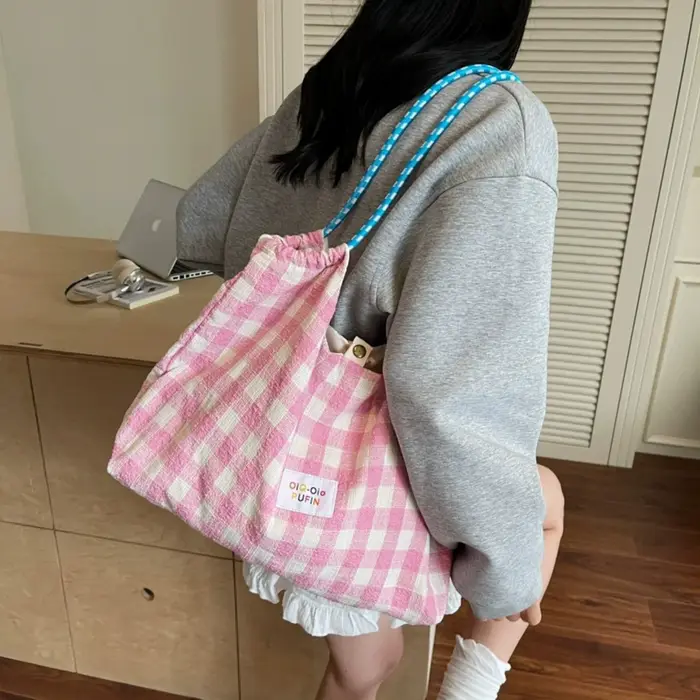 Nouveau sac fourre-tout à bandoulière à carreaux