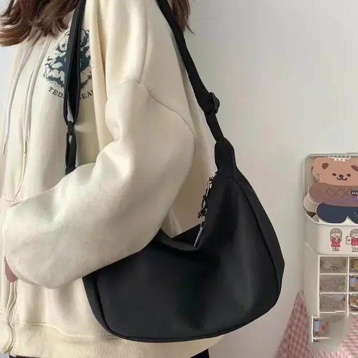 Sacs à bandoulière Harajuku solides pour femmes, sacs à main multifonctions simples assortis avec tout, sacs à bandoulière de grande capacité pour adolescentes