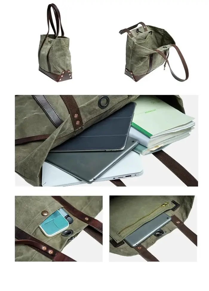 PNDcloser-Sac fourre-tout en cuir véritable pour hommes et femmes