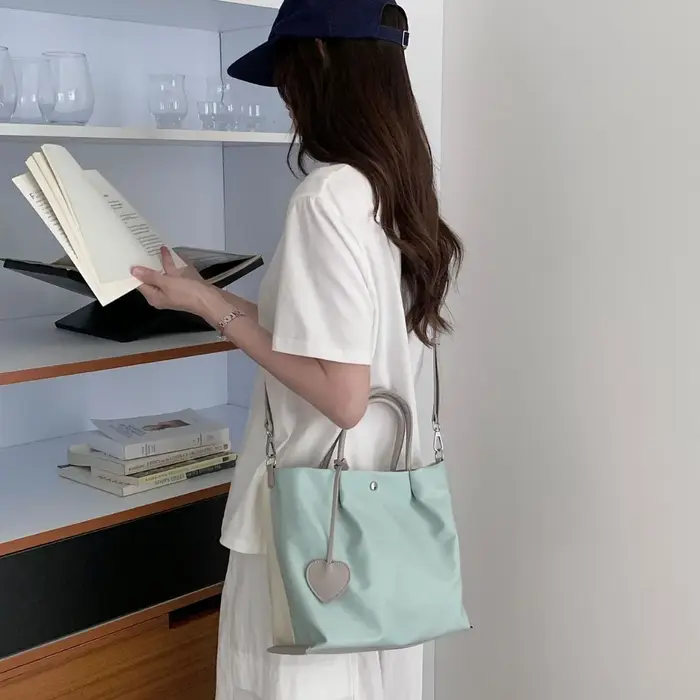 Sac fourre-tout en nylon style coréen avec patchwork