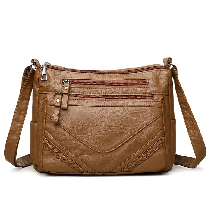 Sac bandoulière pour femme en cuir souple lavé