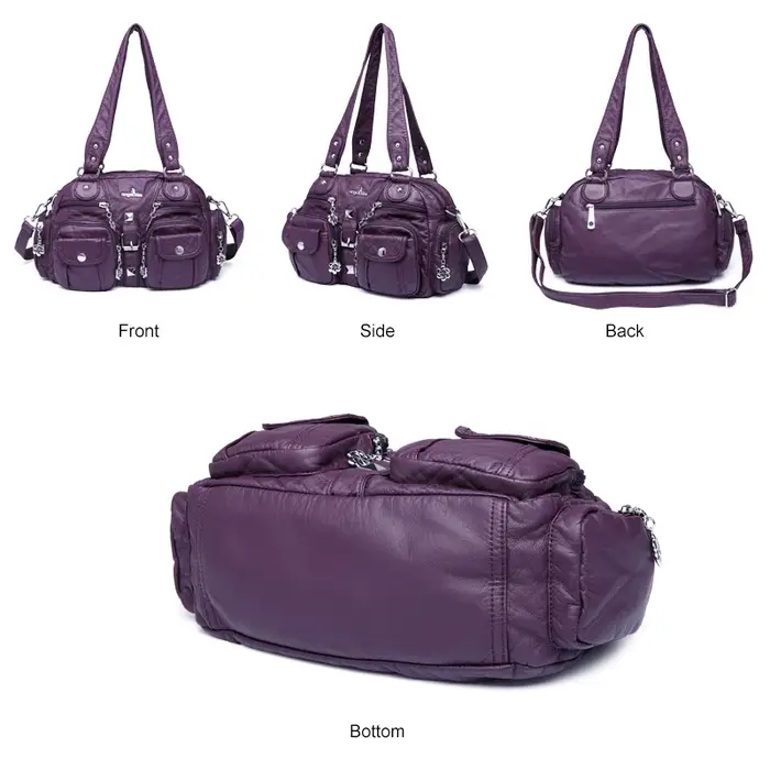 Angelkd'appareils-Sacs à main pour femmes, sacoche à poignée supérieure, sac PU initié, pack de boul