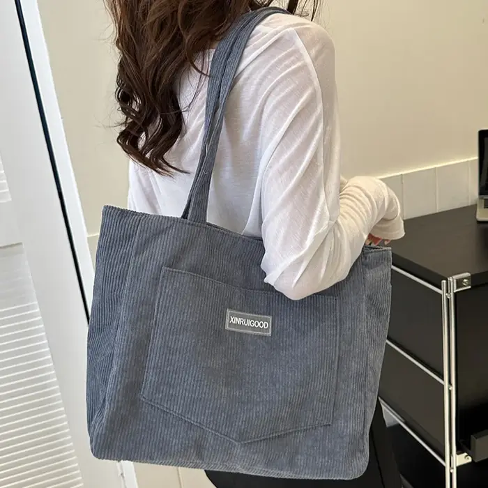 Sac à Main en Velours Côtelé pour Femme