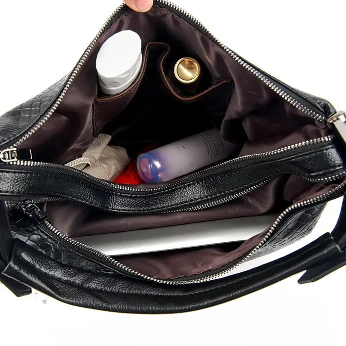 Sac pour femme simple à motif crocodile de grande capacité