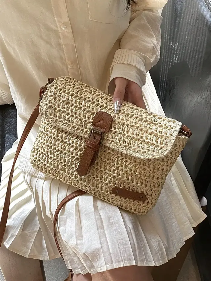 Nouveau sac en paille tressée pour femme
