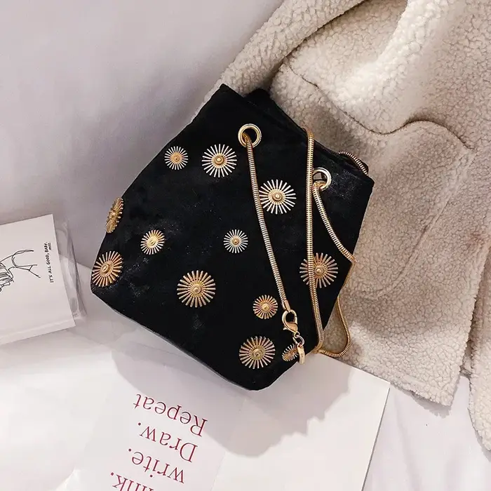 Nouveaux sacs à bandoulière pour femmes sac seau élégant sac à main en velours fourre-tout sac à ban